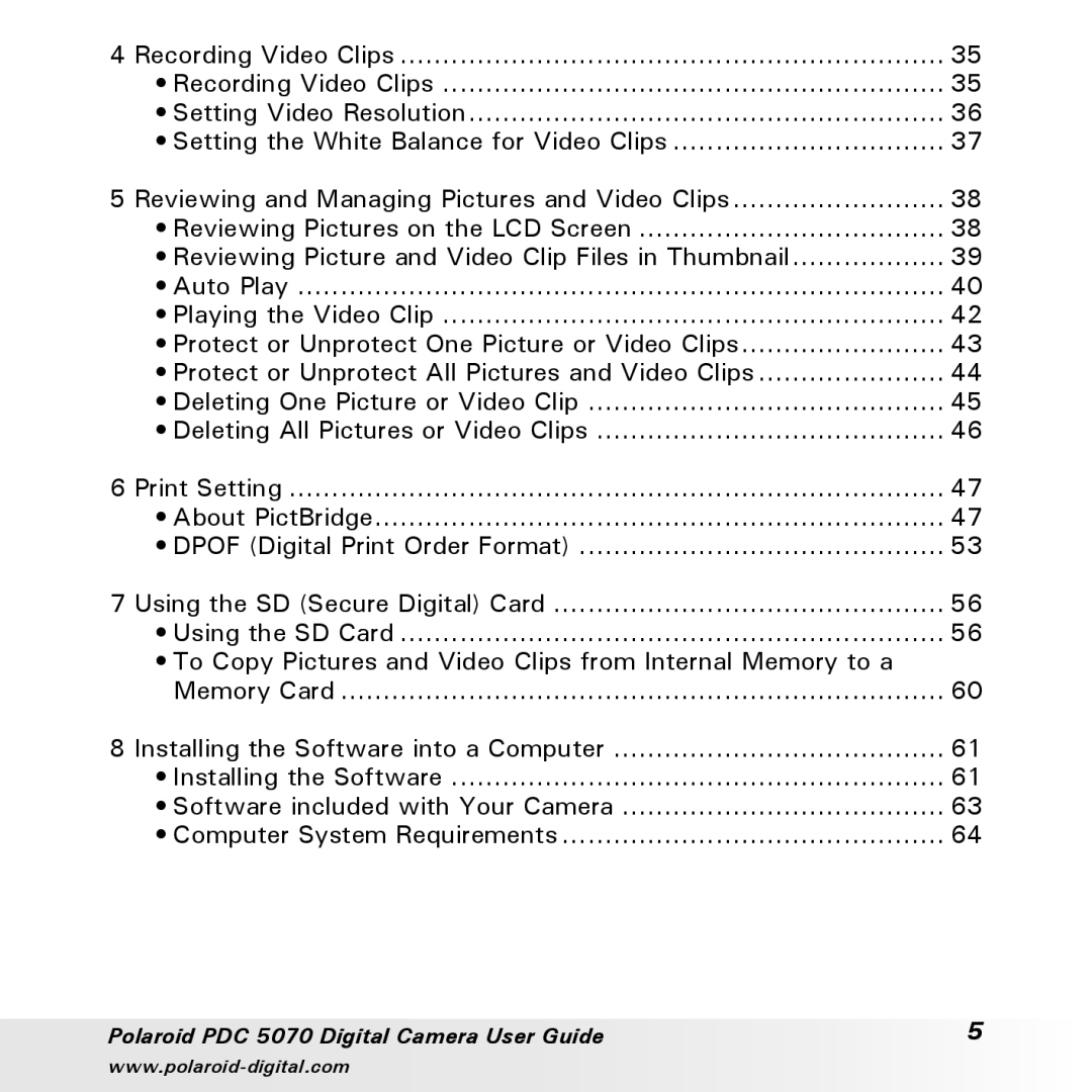 Polaroid manual Polaroid PDC 5070 Digital Camera User Guide 