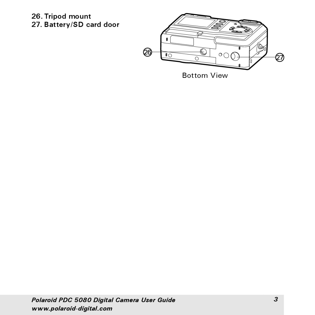 Polaroid PDC 5080 manual Bottom View 