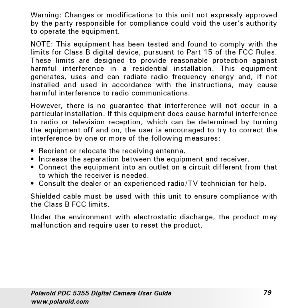 Polaroid manual Polaroid PDC 5355 Digital Camera User Guide 