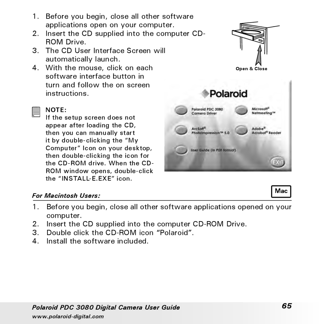 Polaroid PDC3080 manual For Macintosh Users 