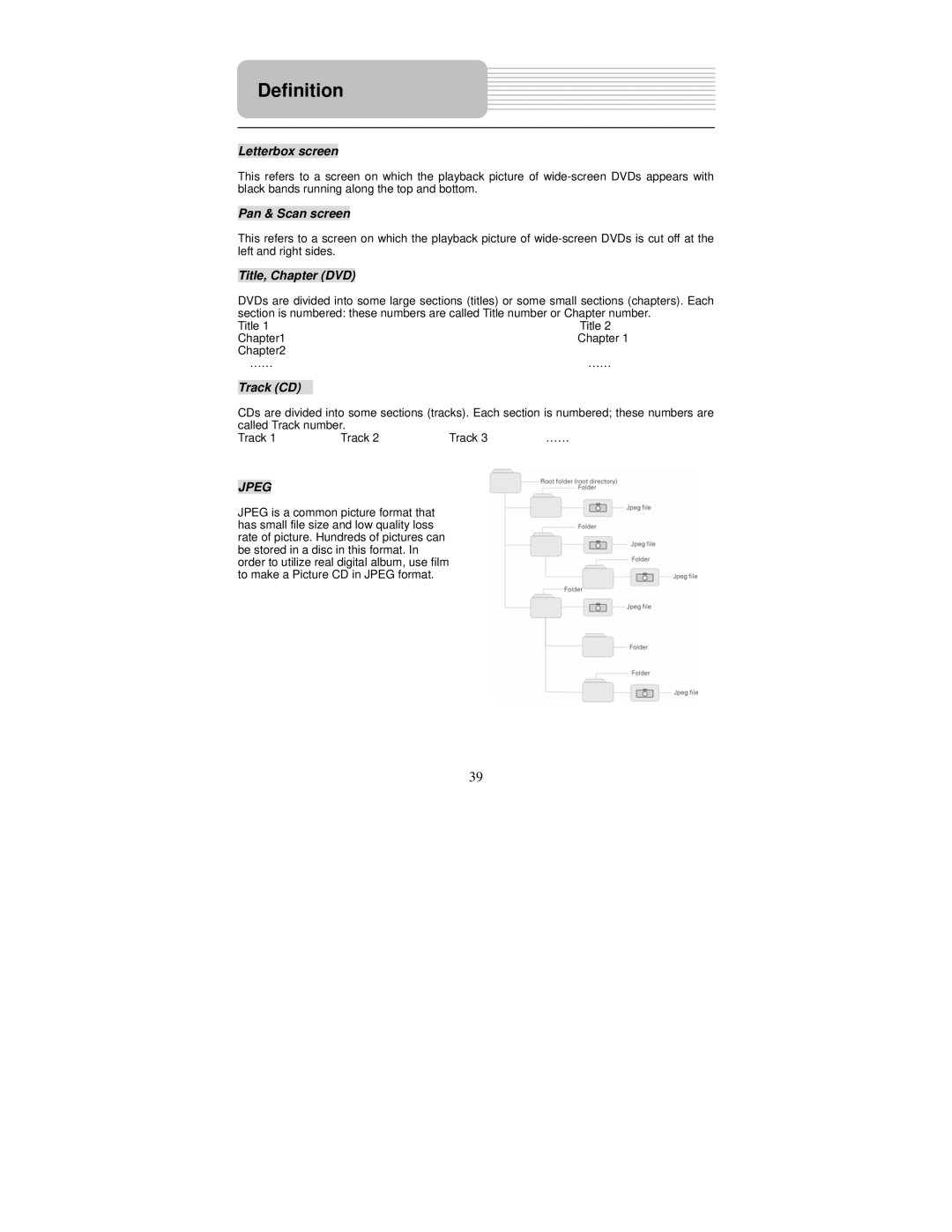 Polaroid PDM-0082M user manual Definition, Letterbox screen 