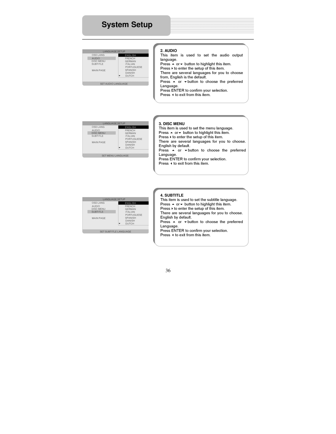 Polaroid PDM-0725 operation manual Audio 