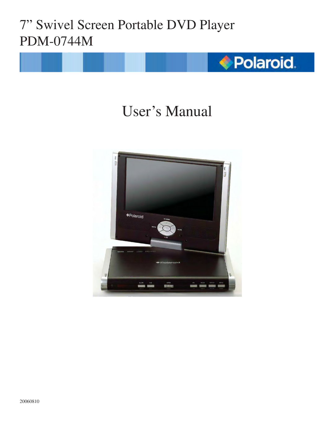 Polaroid PDM-0744M user manual User’s Manual 