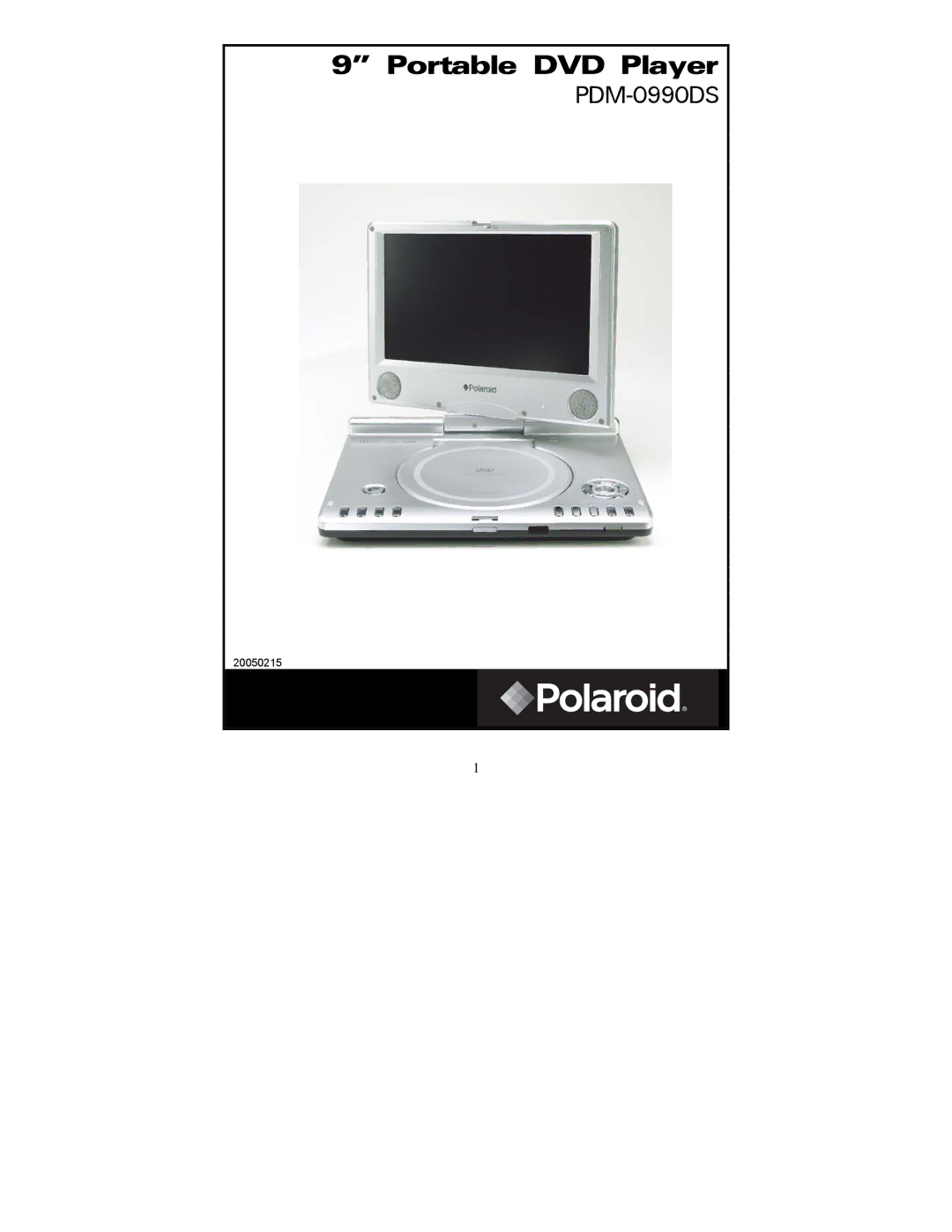 Polaroid PDM-0990DS operation manual Portable DVD Player 