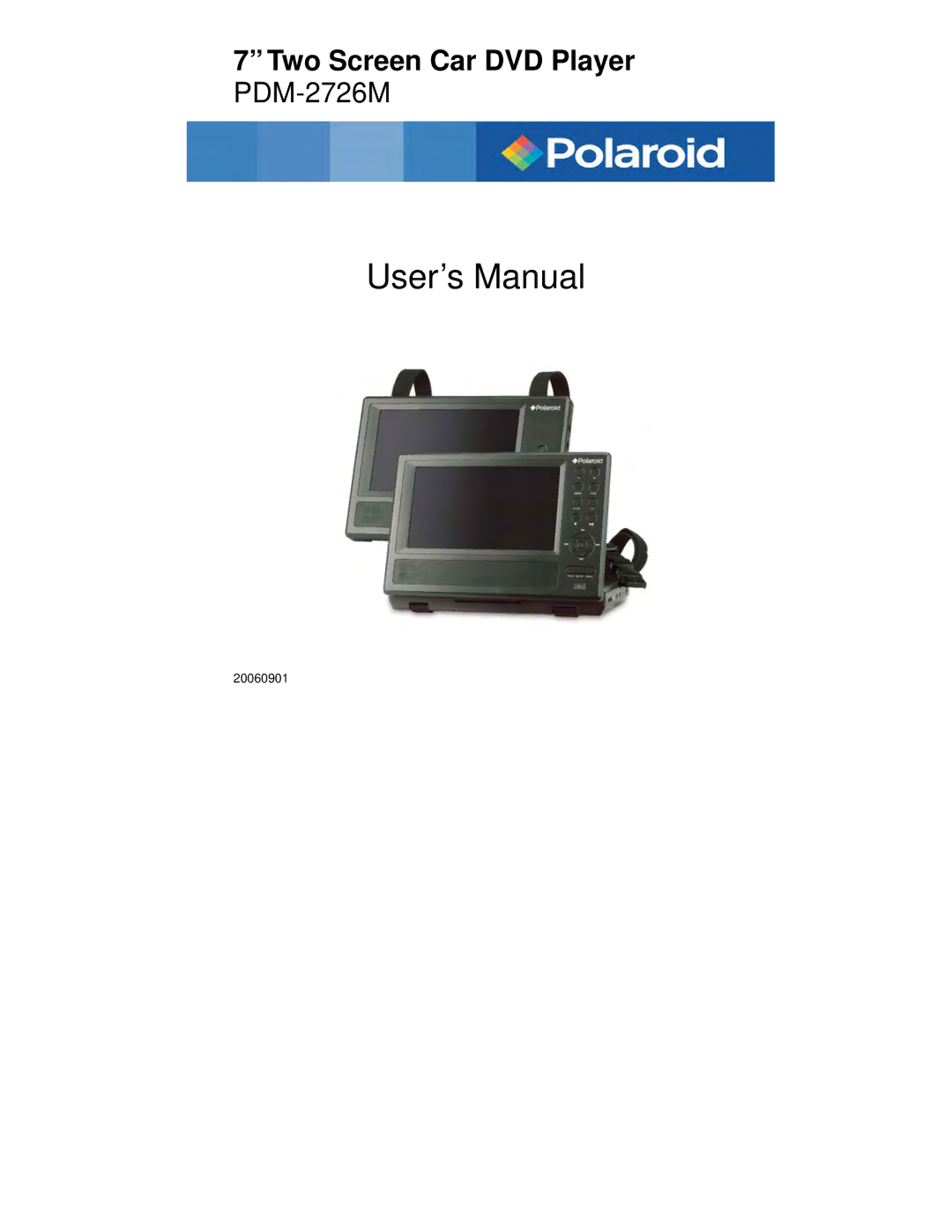 Polaroid PDM-2726M user manual User’s Manual, 20060901 