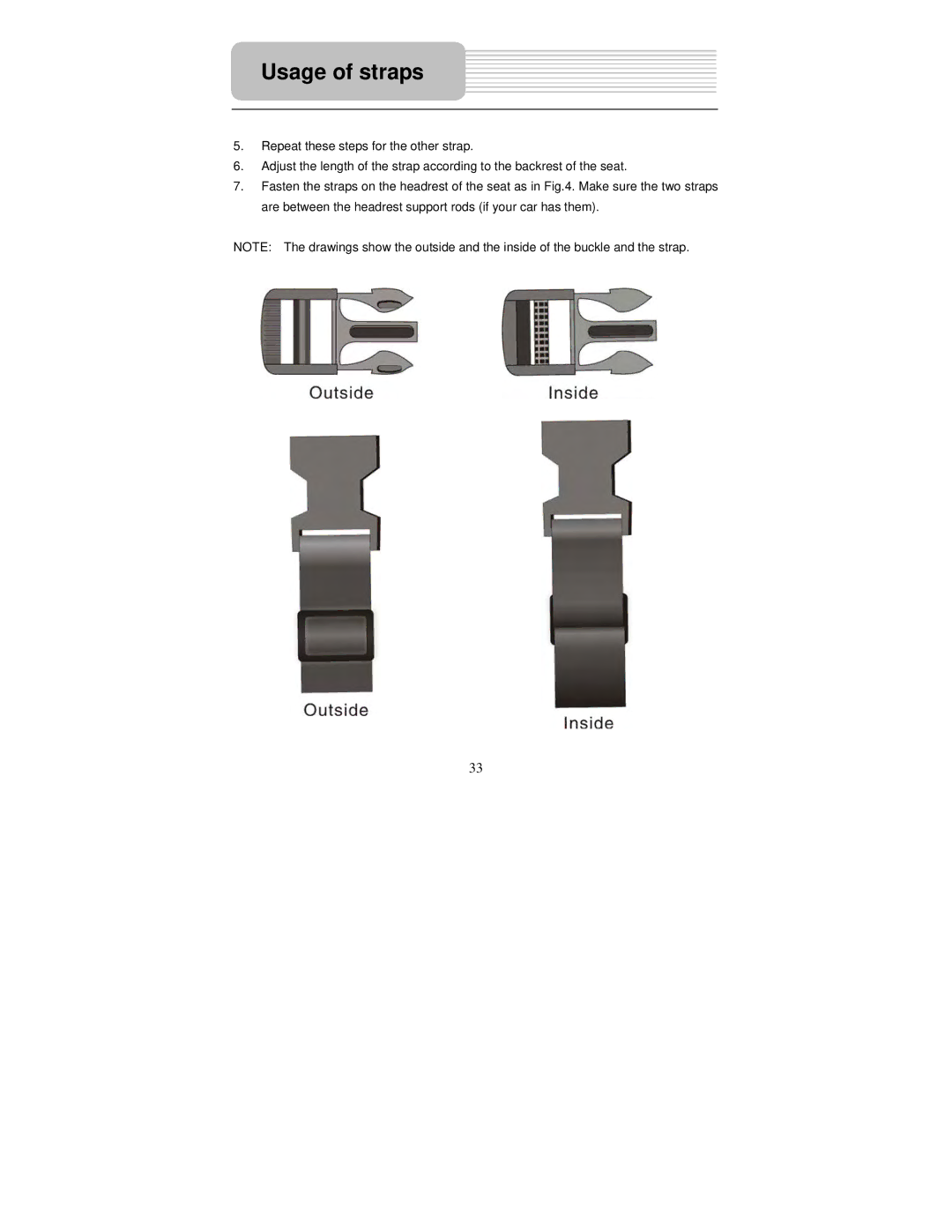 Polaroid PDM-2726M user manual Usage of straps 