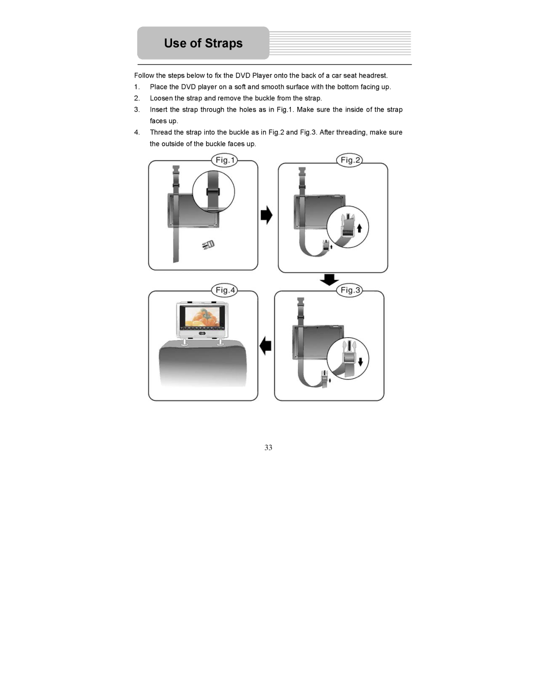 Polaroid PDM-2727 manual Use of Straps 