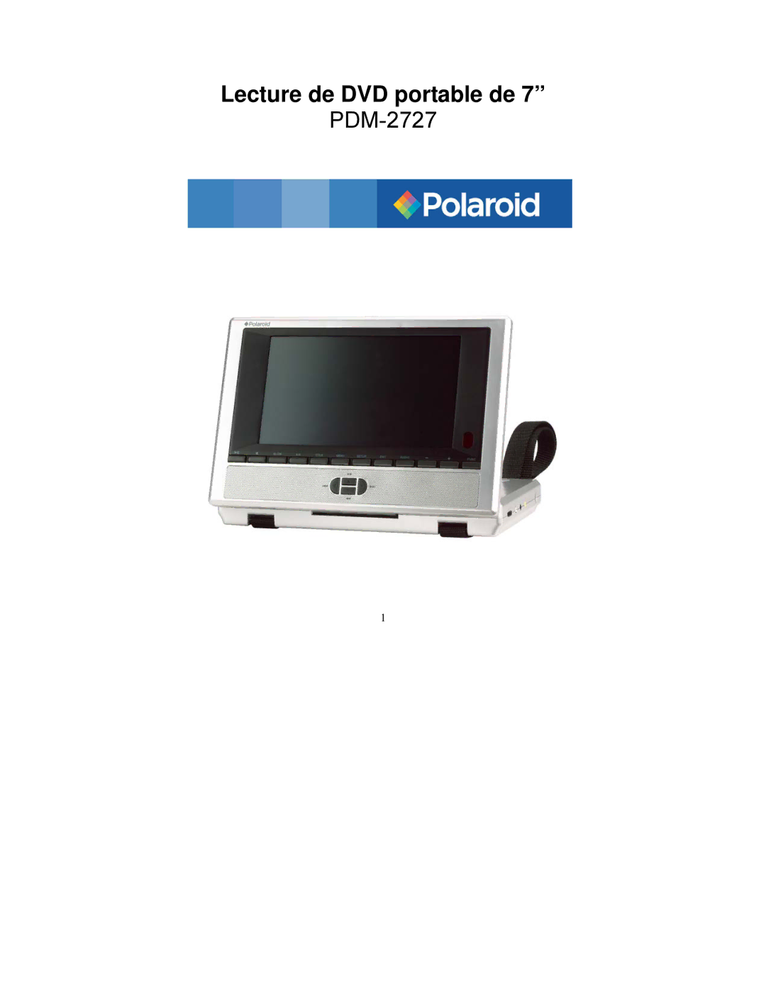 Polaroid PDM-2727 manual Lecture de DVD portable de 