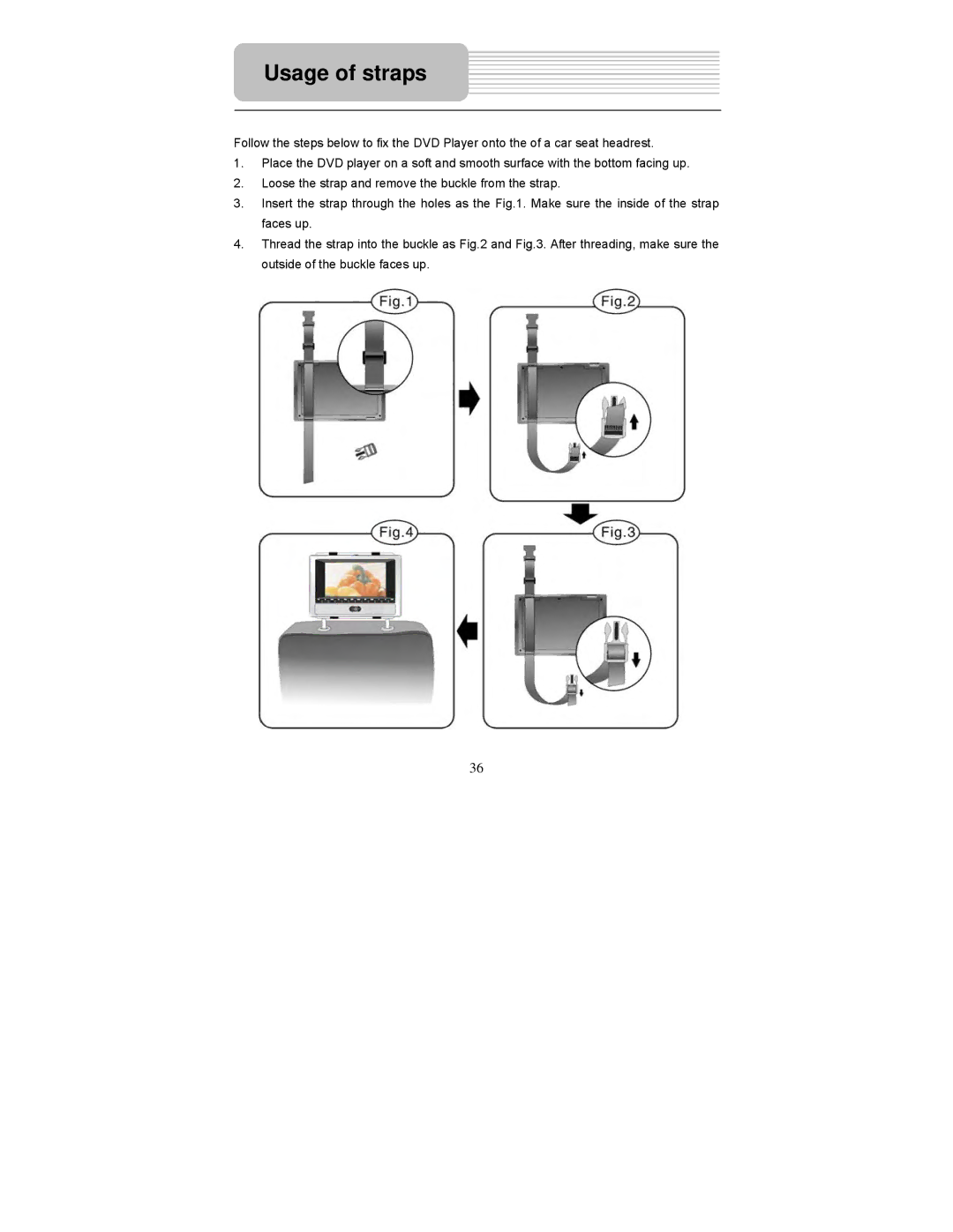 Polaroid PDM-2737 user manual Usage of straps 