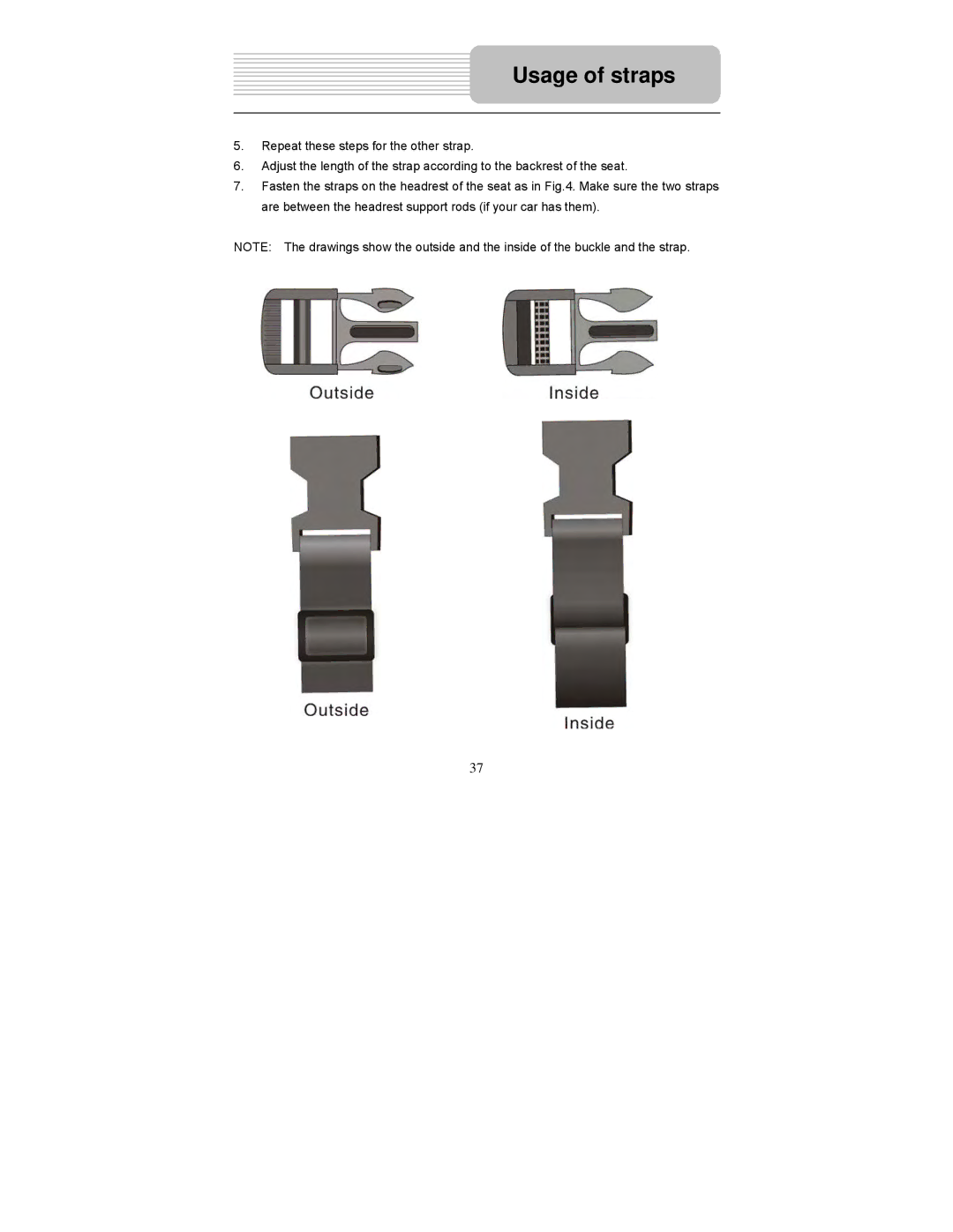 Polaroid PDM-2737 user manual Usage of straps 