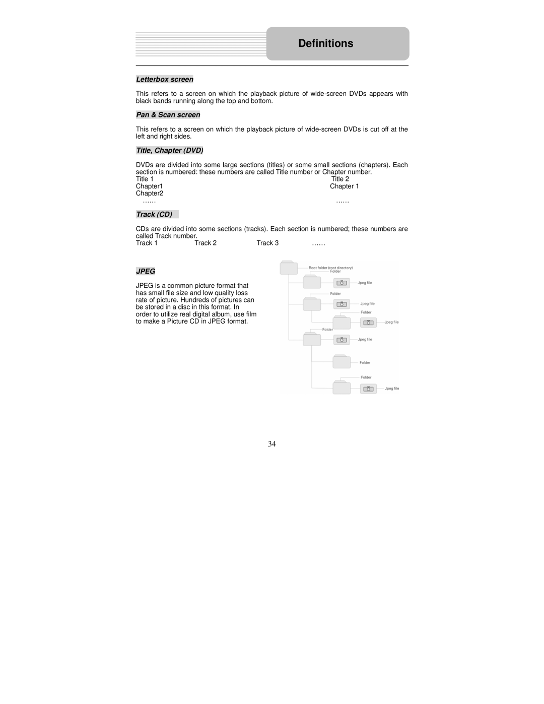 Polaroid PDM-8551 user manual Definitions, Letterbox screen 