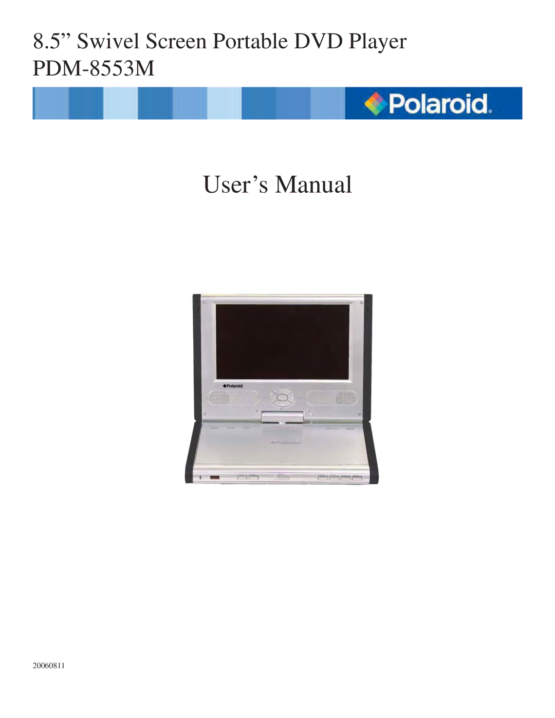 Polaroid PDM-8553M user manual User’s Manual 