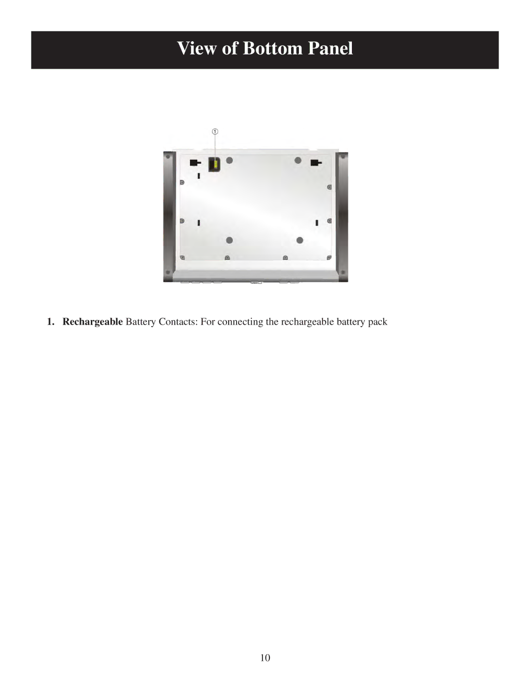 Polaroid PDM-8553M user manual View of Bottom Panel 