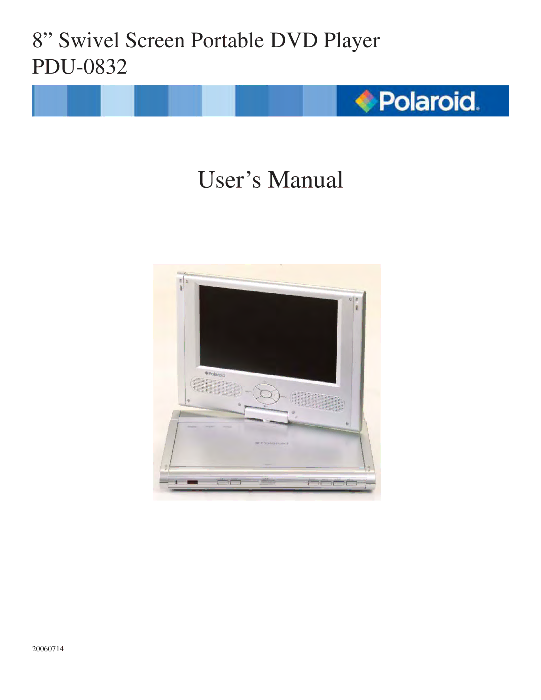 Polaroid PDU-0832 user manual User’s Manual 