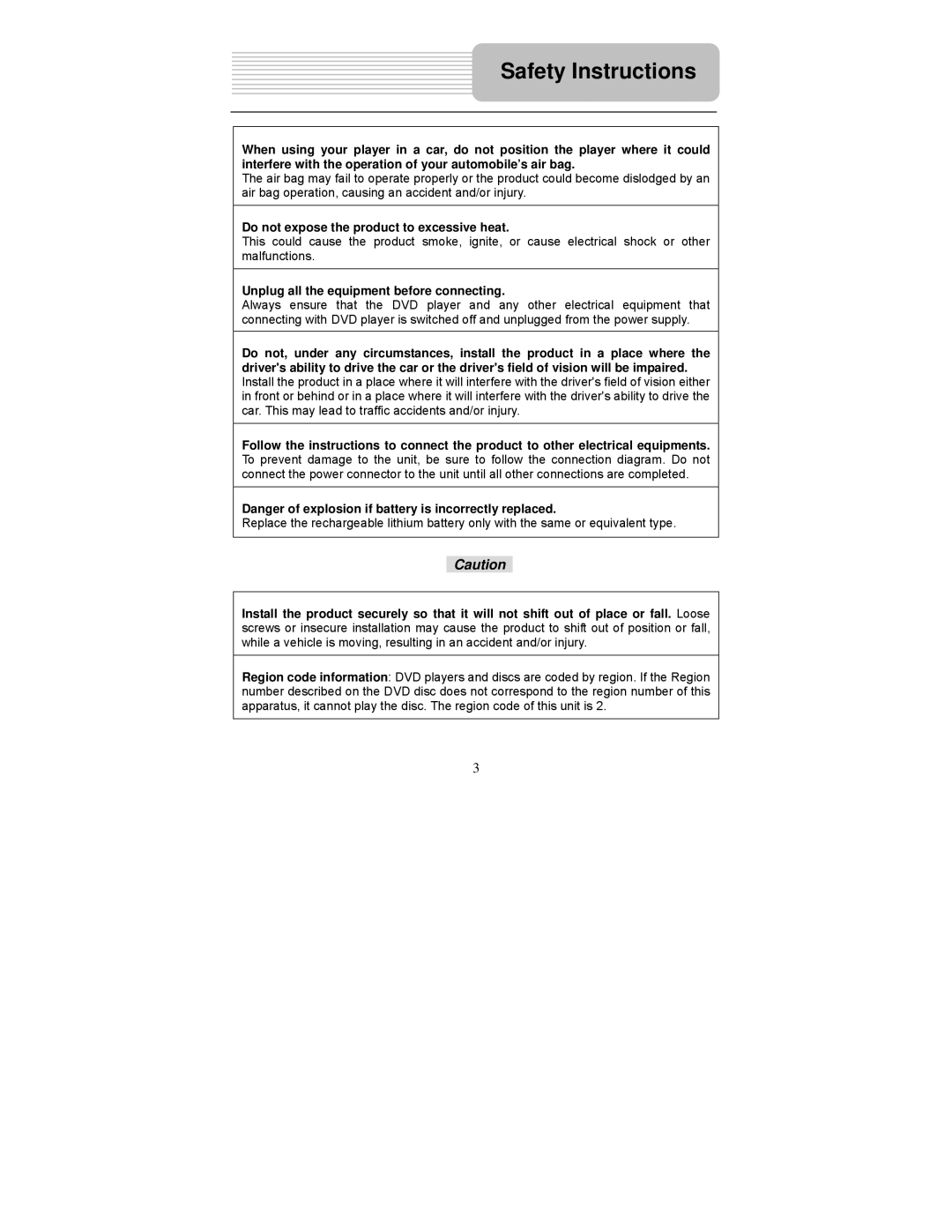 Polaroid PDU-1045 user manual Do not expose the product to excessive heat, Unplug all the equipment before connecting 