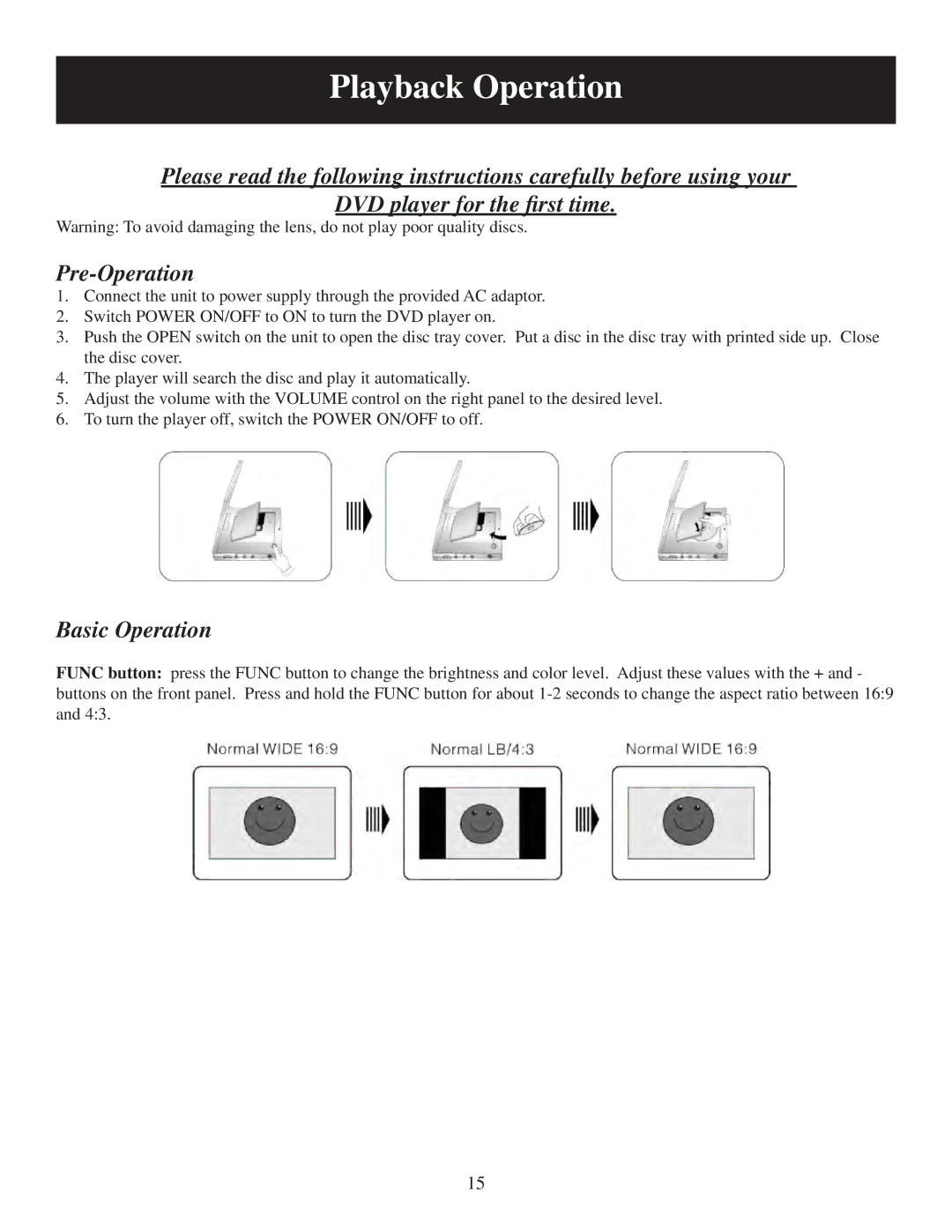 Polaroid PDU-2728 user manual Playback Operation, Basic Operation 