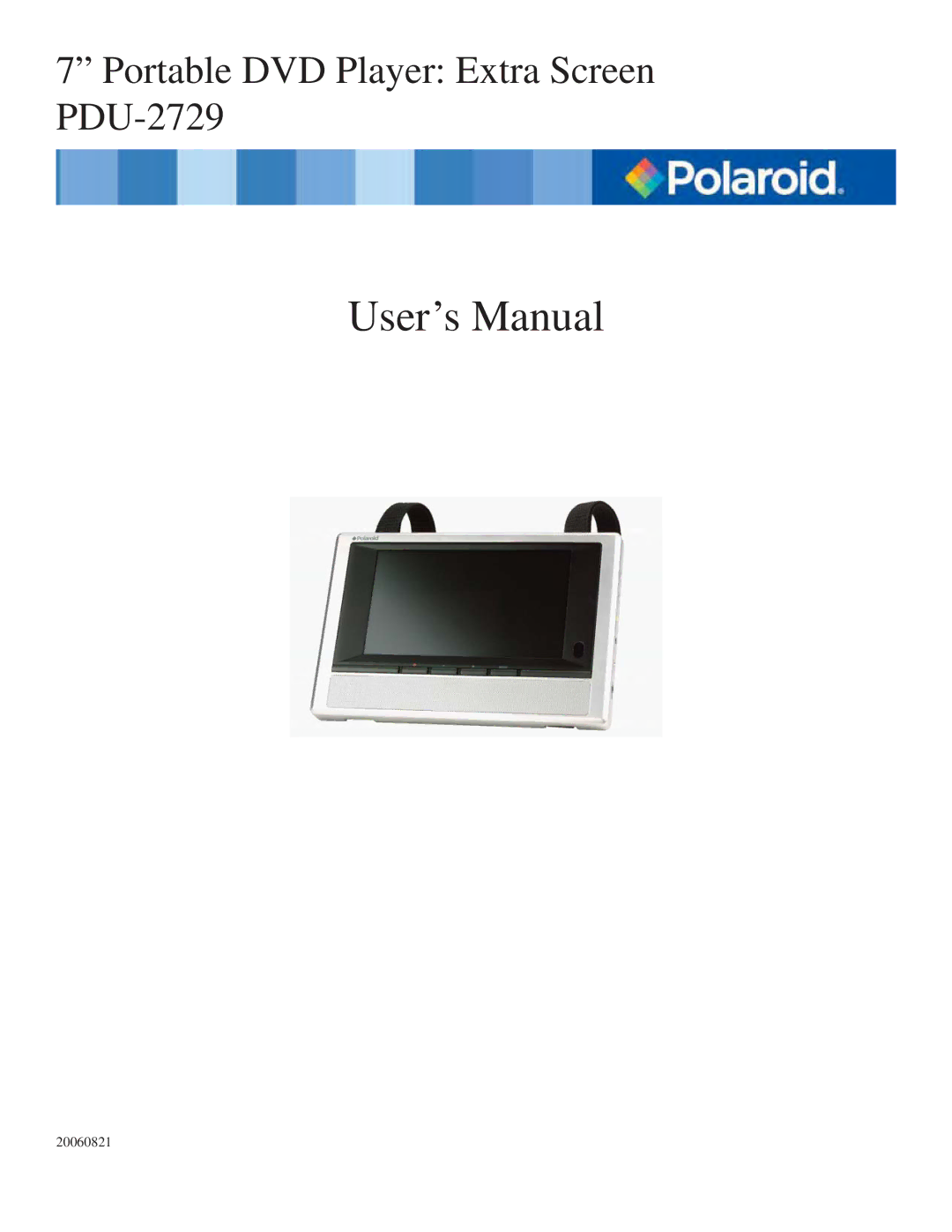 Polaroid PDU-2729 user manual User’s Manual 