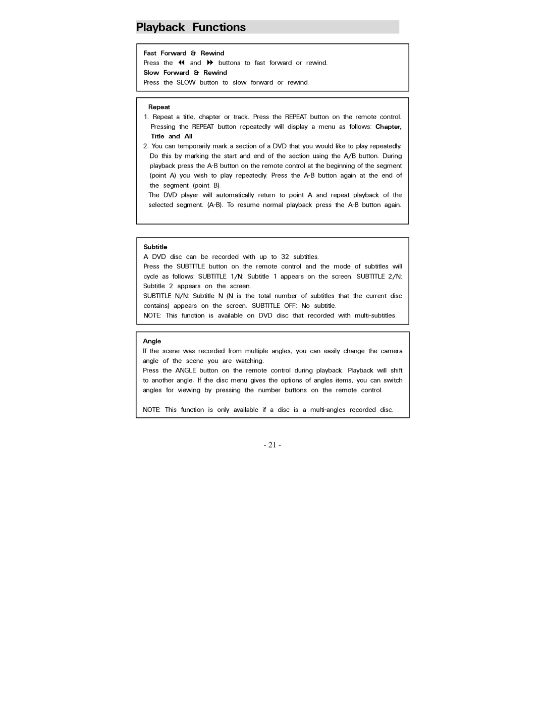 Polaroid PDV-0707N operation manual Playback Functions 