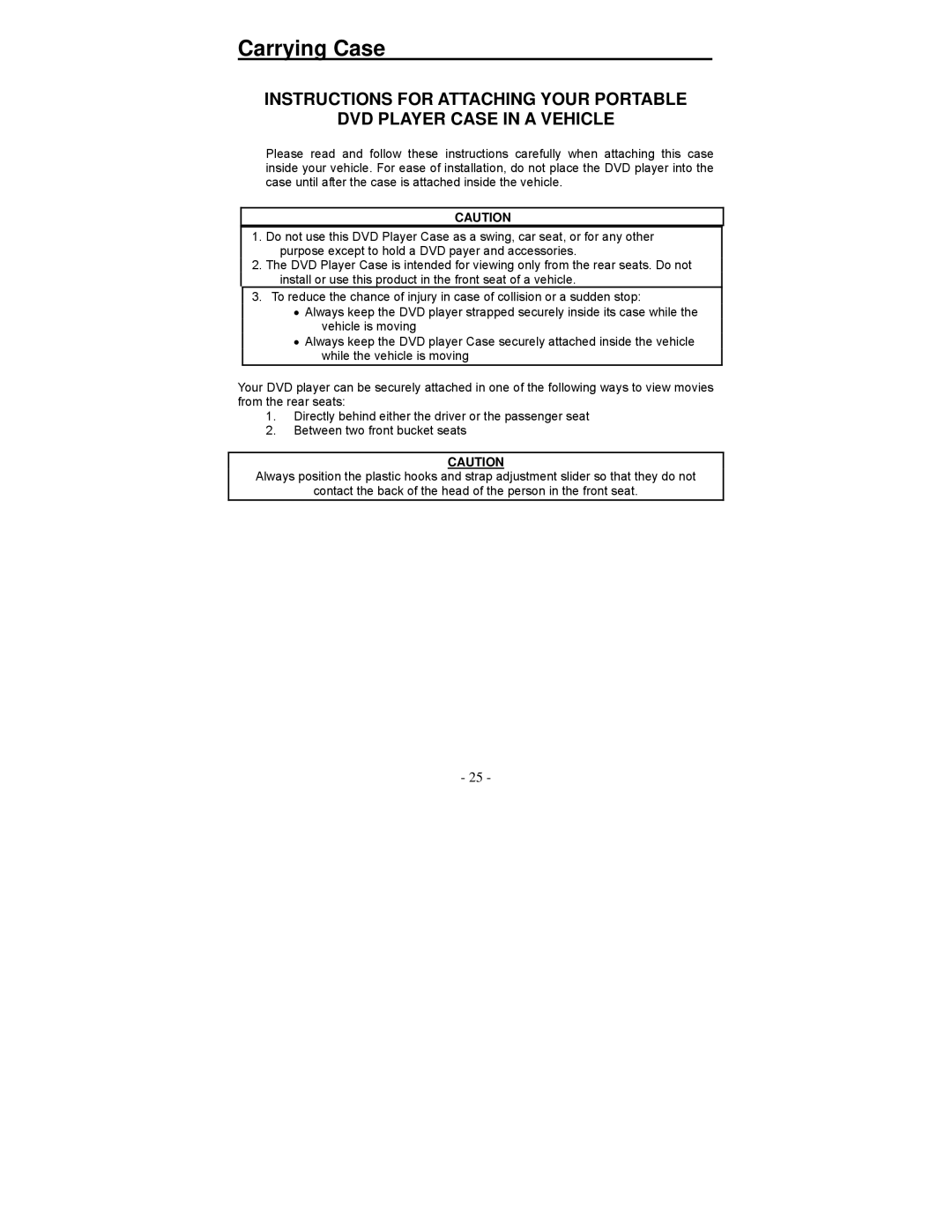 Polaroid PDV-0713A operation manual Carrying Case 