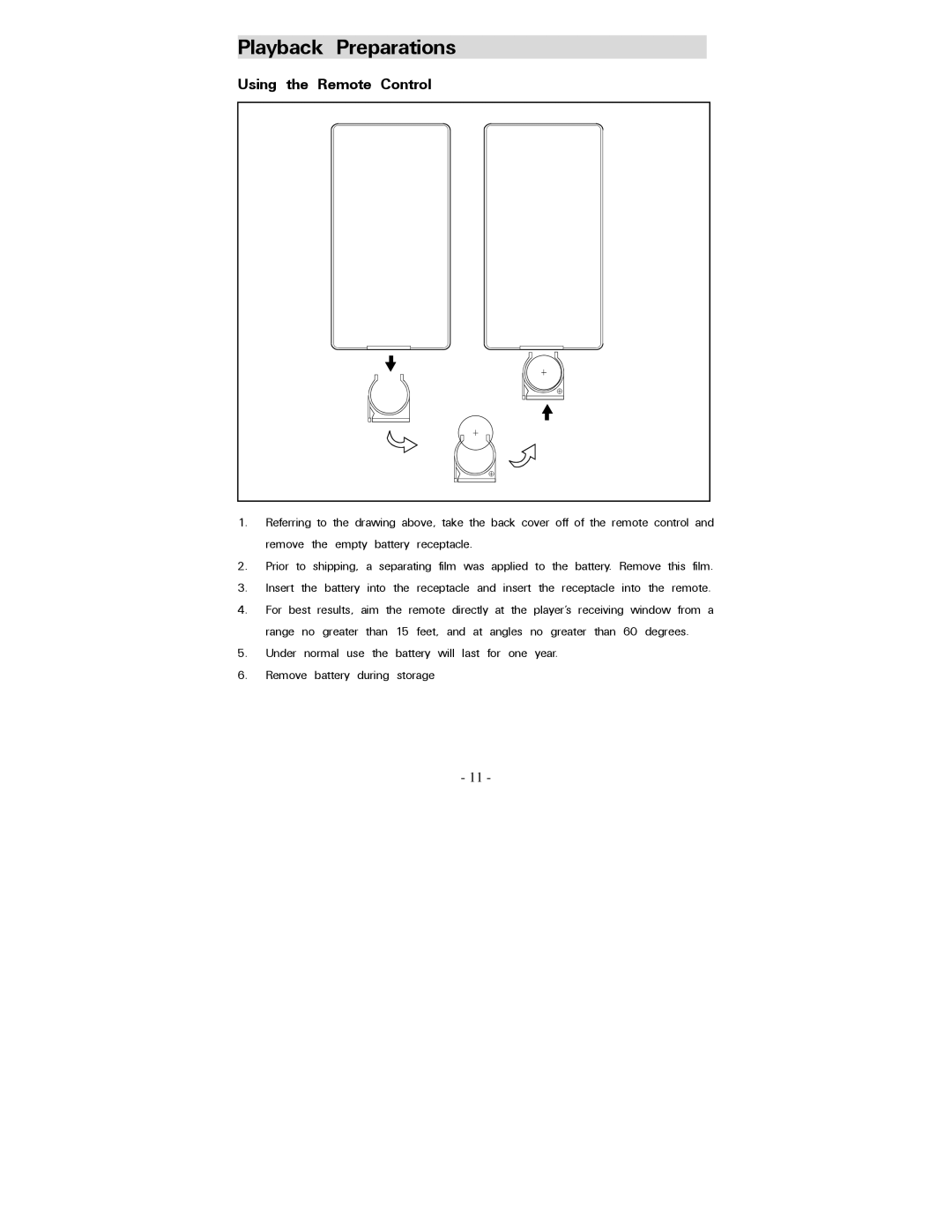 Polaroid PDV-0744M operation manual Playback Preparations, Using the Remote Control 