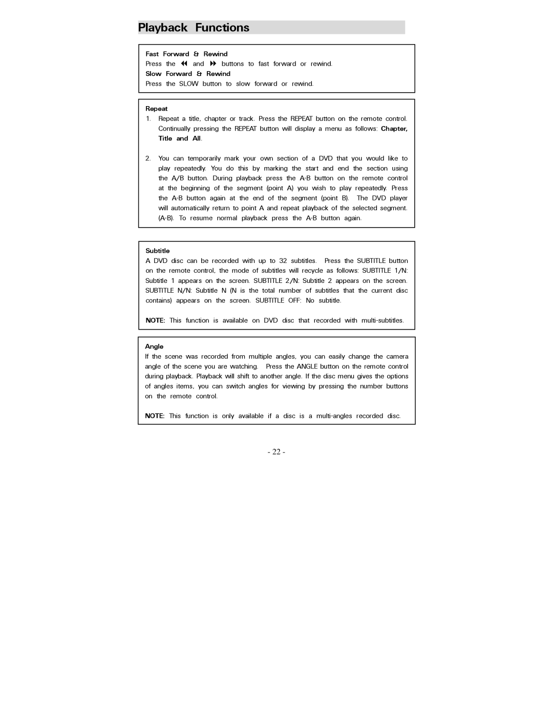 Polaroid PDV-0744M operation manual Playback Functions 