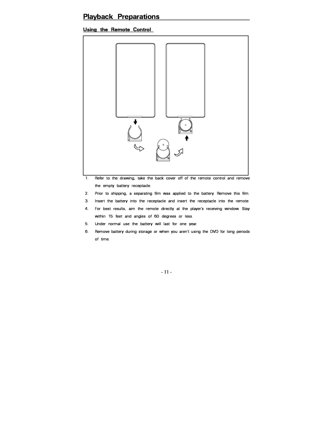 Polaroid PDV-0820T operation manual Playback Preparations, Using the Remote Control 