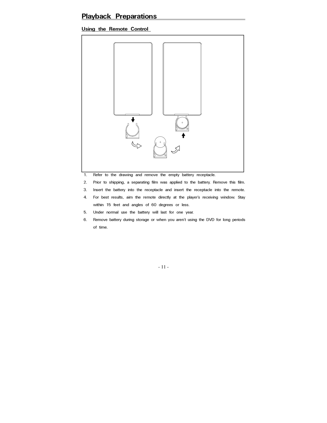 Polaroid PDV-088PT operation manual Playback Preparations, Using the Remote Control 