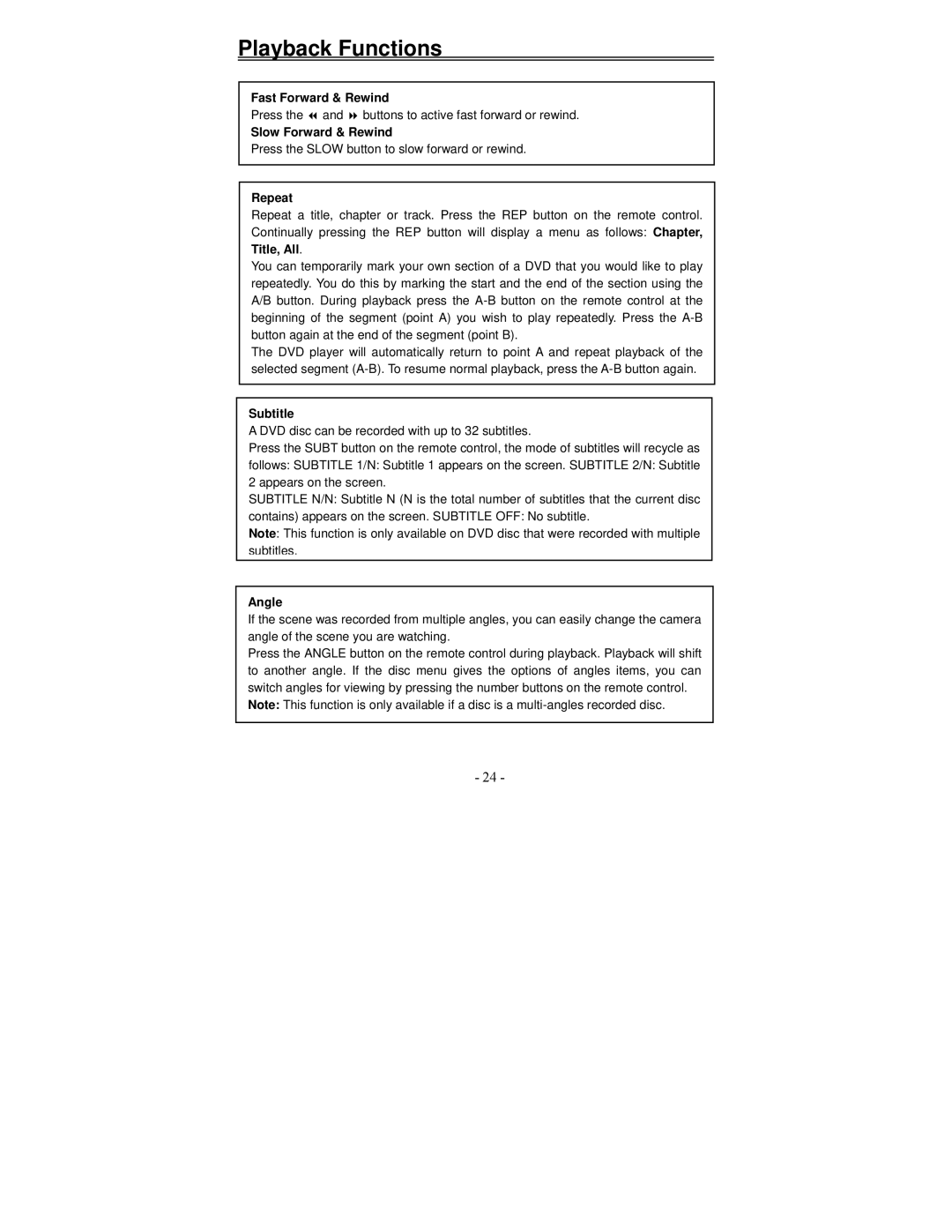 Polaroid PDV-1002A manual Playback Functions 