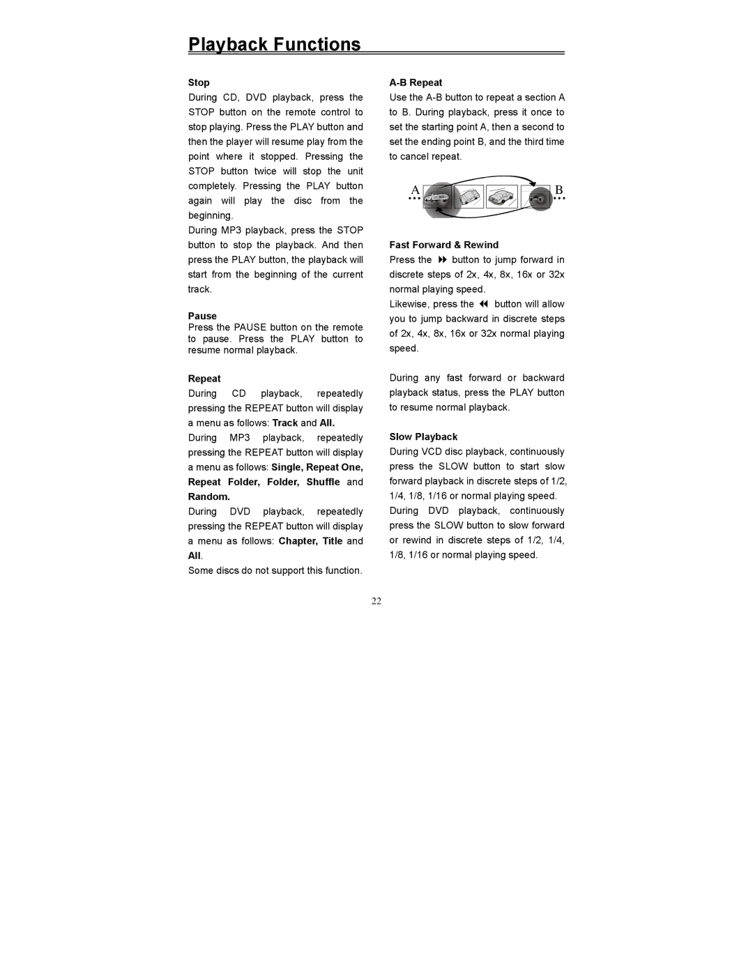 Polaroid PDV-523M2 manual Playback Functions 