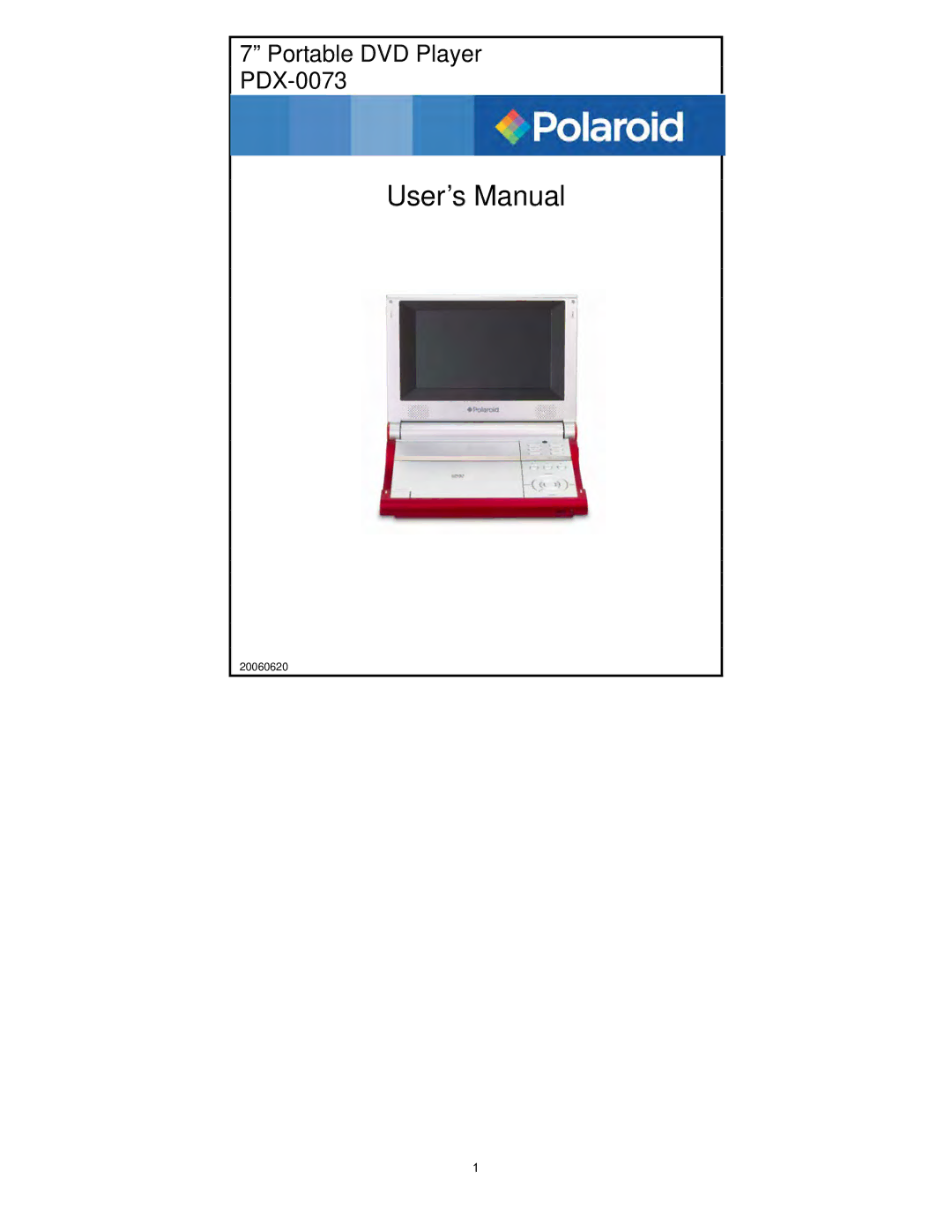 Polaroid PDX-0073 user manual User’s Manual 