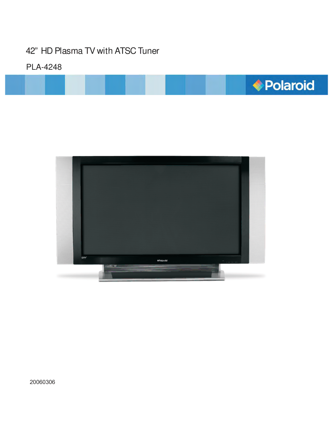 Polaroid PLA-4248 manual HD Plasma TV with Atsc Tuner 