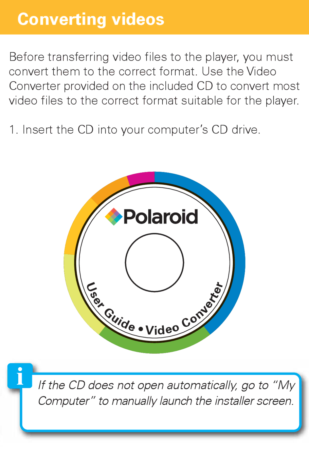 Polaroid PMP282-8 manual Converting videos, Uide Ide 