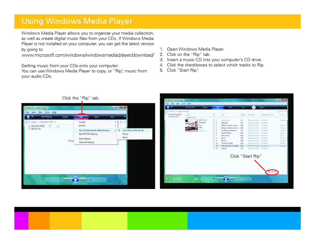 Polaroid PMP283C-4 manual Using Windows Media Player 