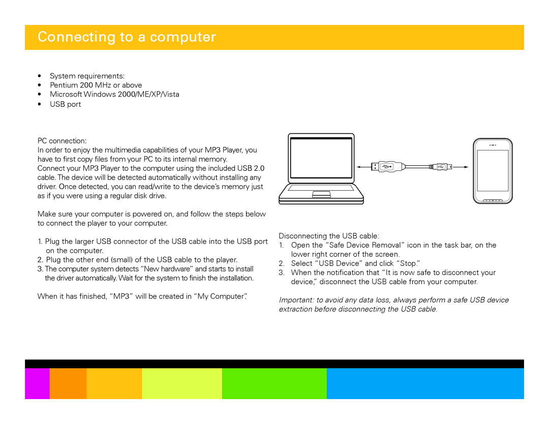 Polaroid PMP283C-4 manual Connecting to a computer 