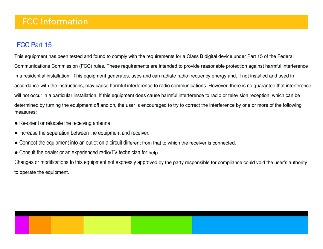 Polaroid PMP350-4 manual FCC Information, FCC Part 