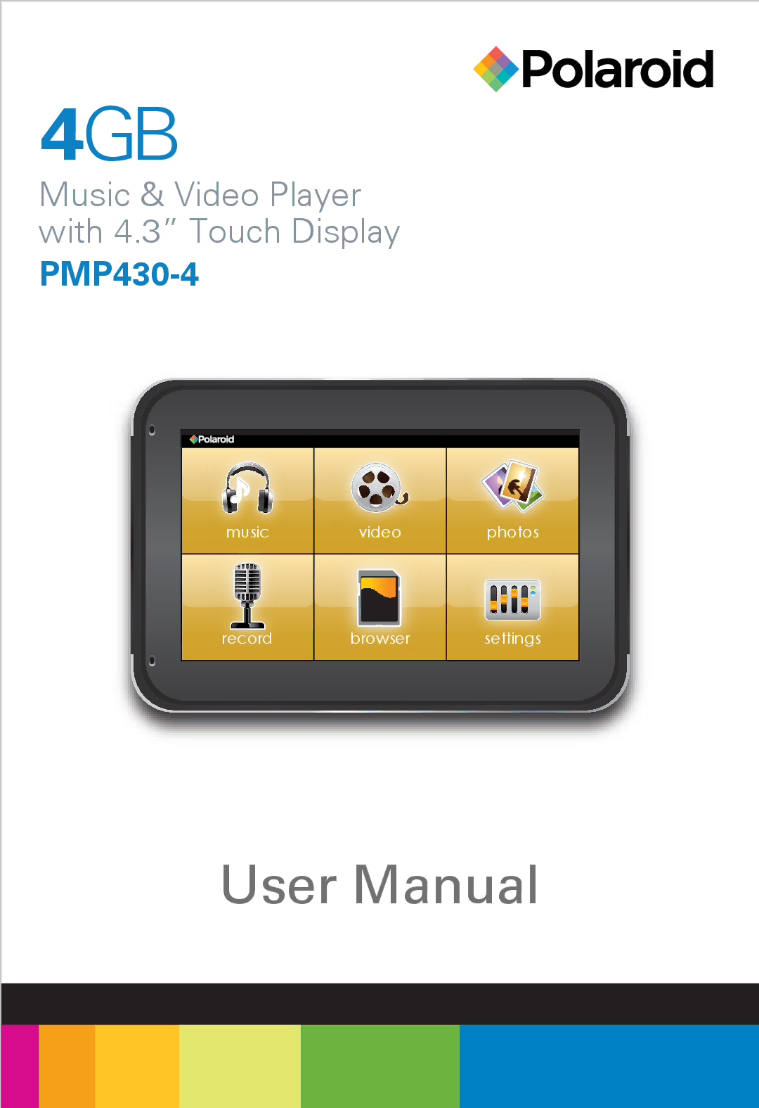 Polaroid PMP430-4 user manual 4GB 