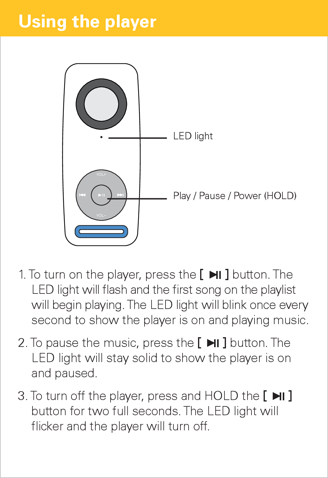 Polaroid PMP90TM user manual Using the player 