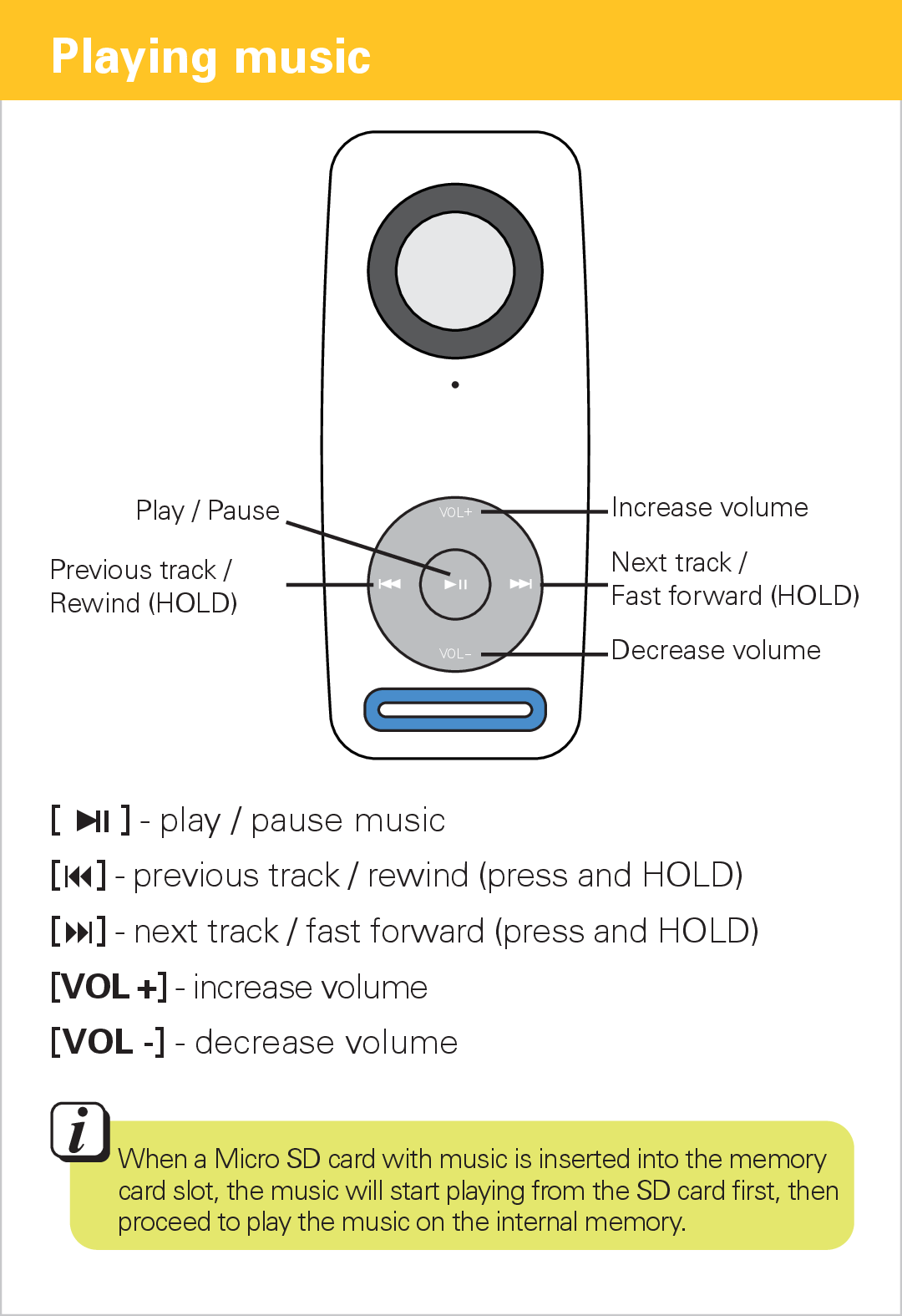 Polaroid PMP90TM user manual Playing music 