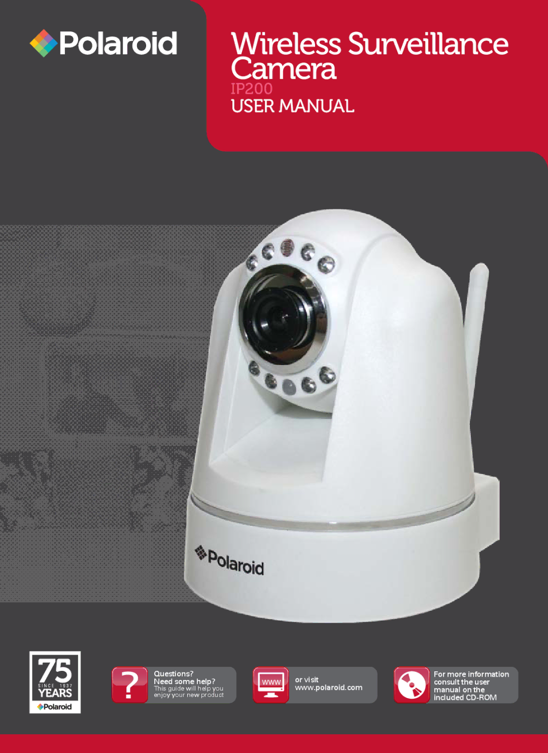 Polaroid Polaroid Wireless Surveillance Camera, IP200 user manual 