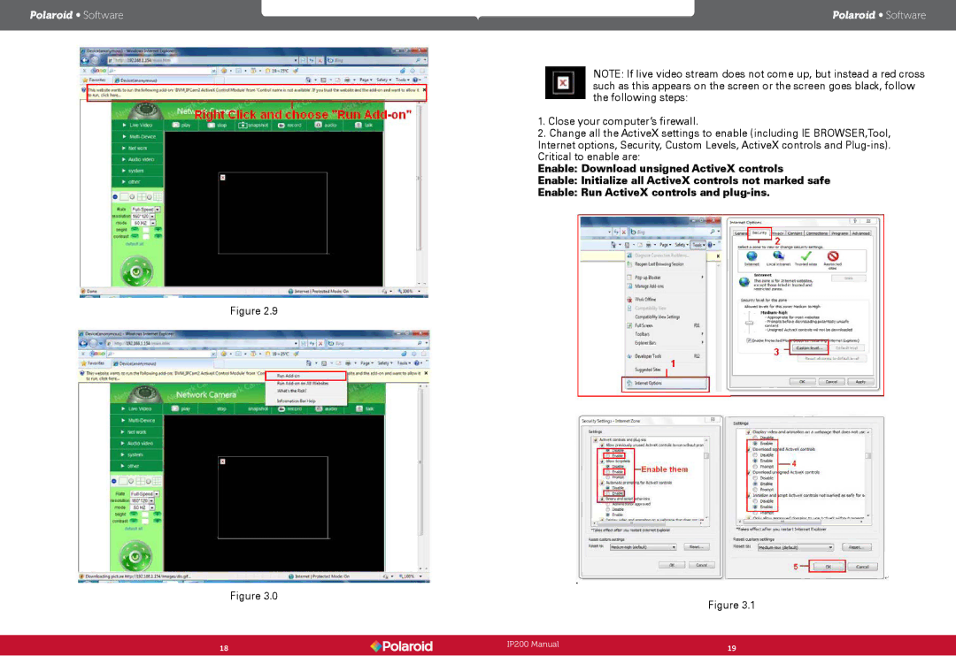 Polaroid IP200, Polaroid Wireless Surveillance Camera user manual Polaroid Software 