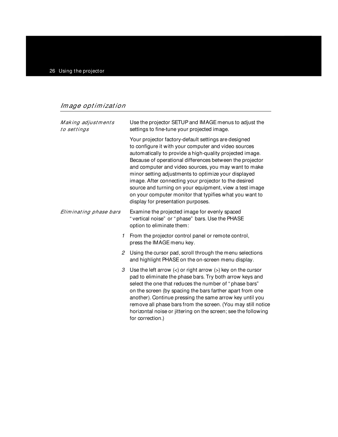 Polaroid Polaview 220 manual Image optimization 