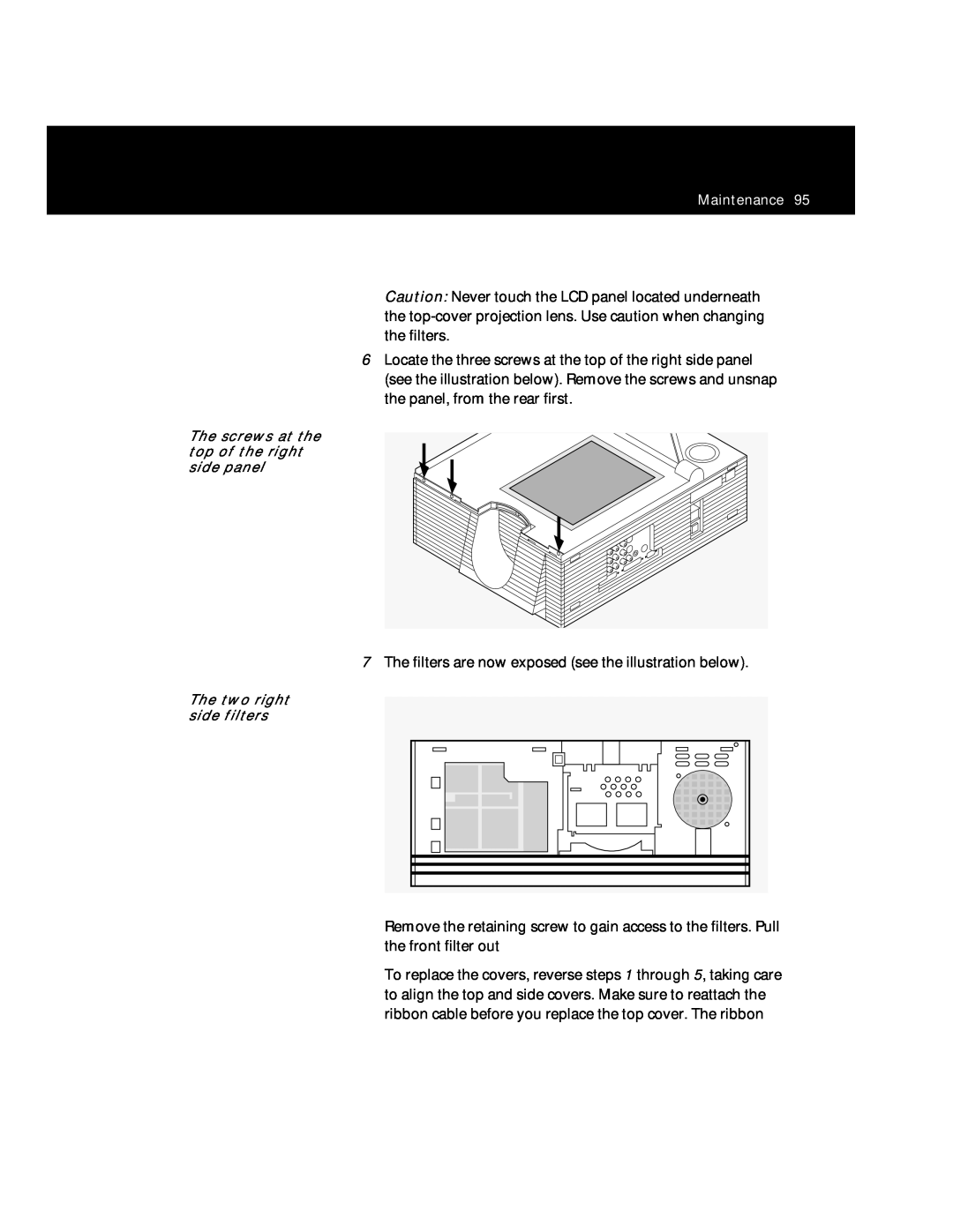 Polaroid Polaview 305 manual The filters are now exposed see the illustration below 