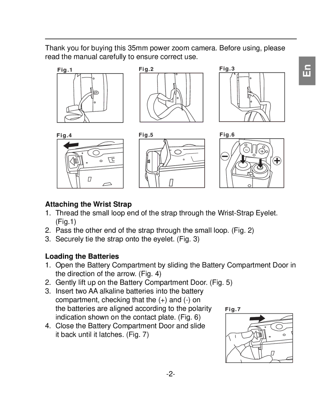 Polaroid PZ2001 instruction manual Attaching the Wrist Strap, Loading the Batteries 