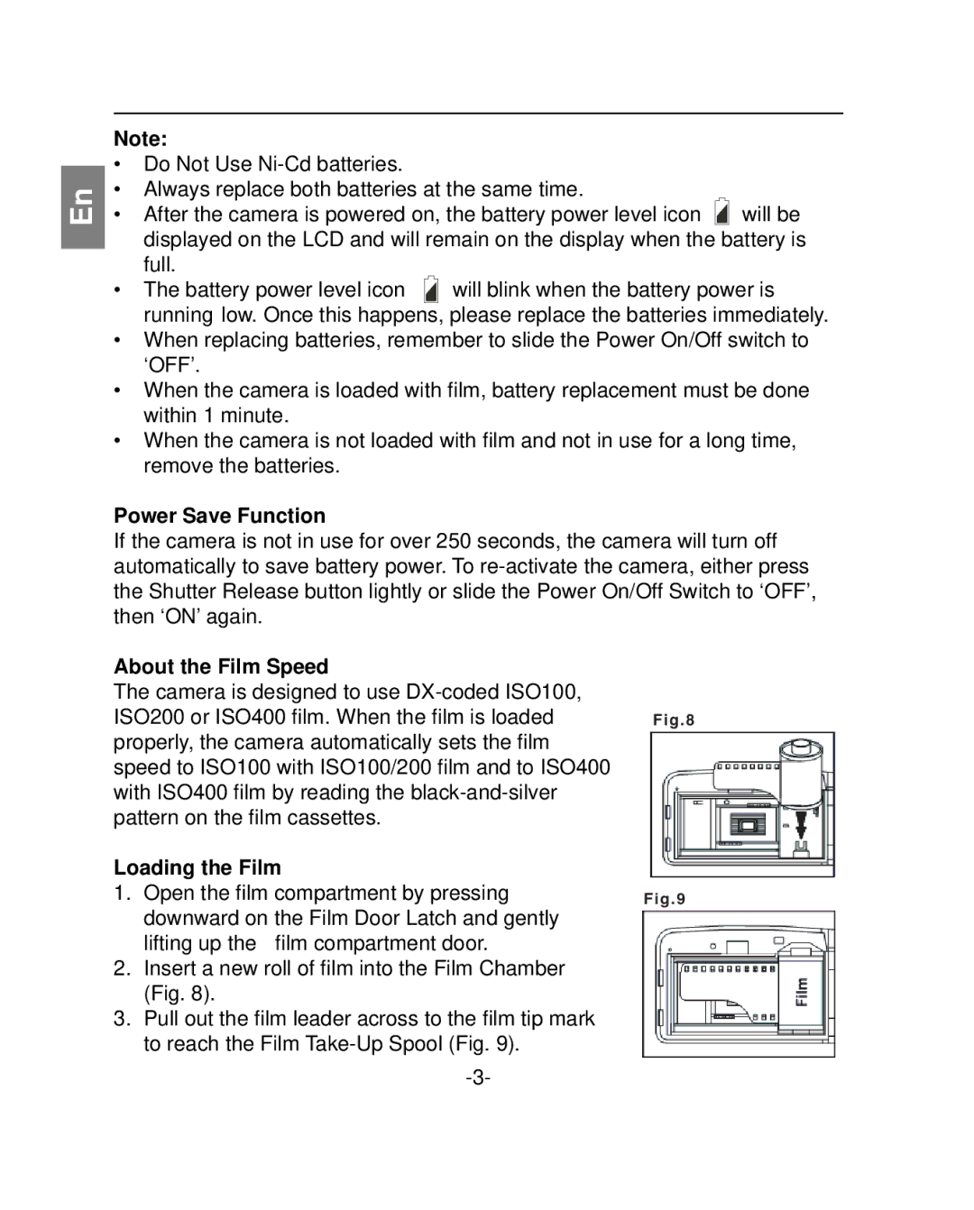 Polaroid PZ2001 instruction manual Power Save Function, About the Film Speed, Loading the Film 