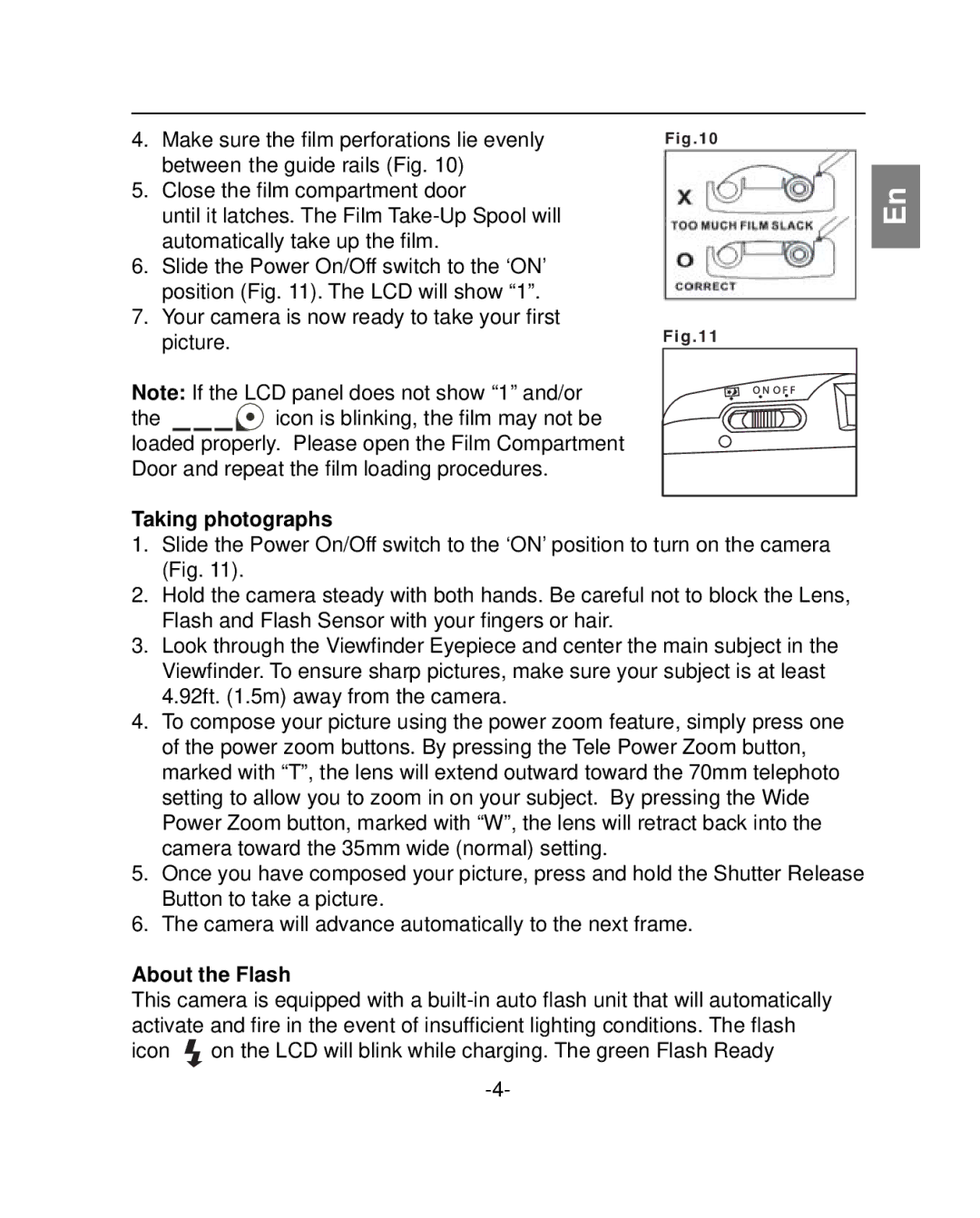 Polaroid PZ2001 instruction manual Taking photographs, About the Flash 