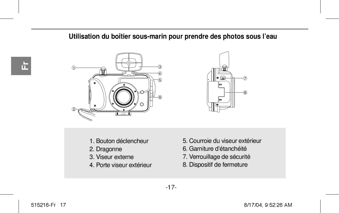 Polaroid Splash II instruction manual 515216-Fr 17/04, 95226 AM 