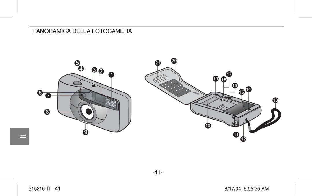 Polaroid Splash II instruction manual Panoramica Della Fotocamera 