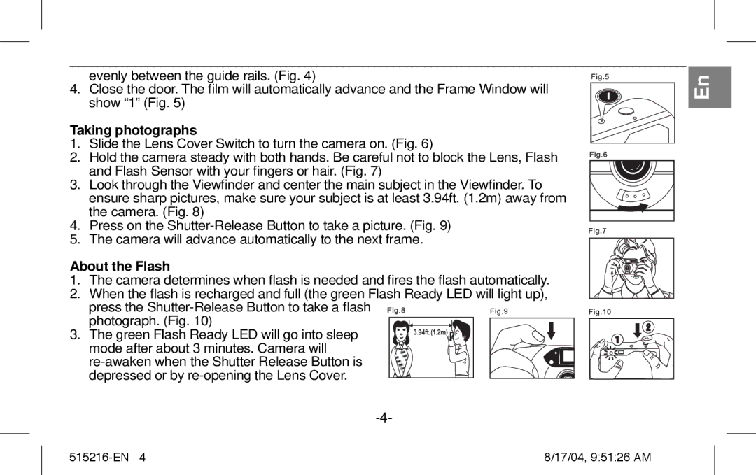 Polaroid Splash II instruction manual Taking photographs, About the Flash 