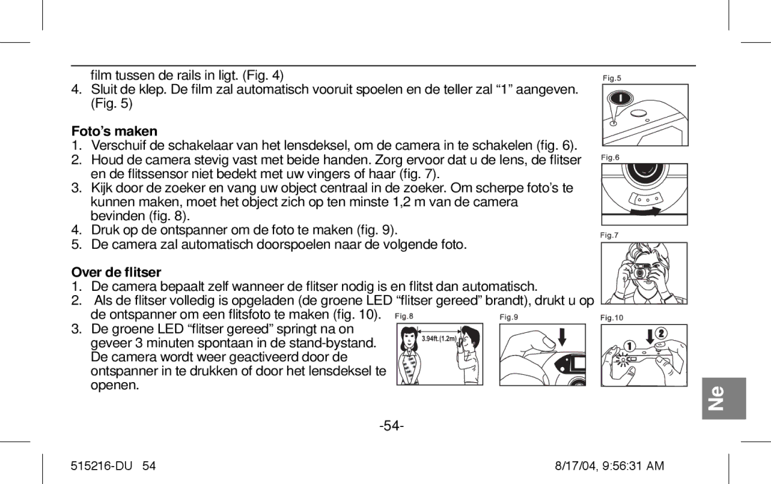 Polaroid Splash II instruction manual Foto’s maken, Over de ﬂitser 