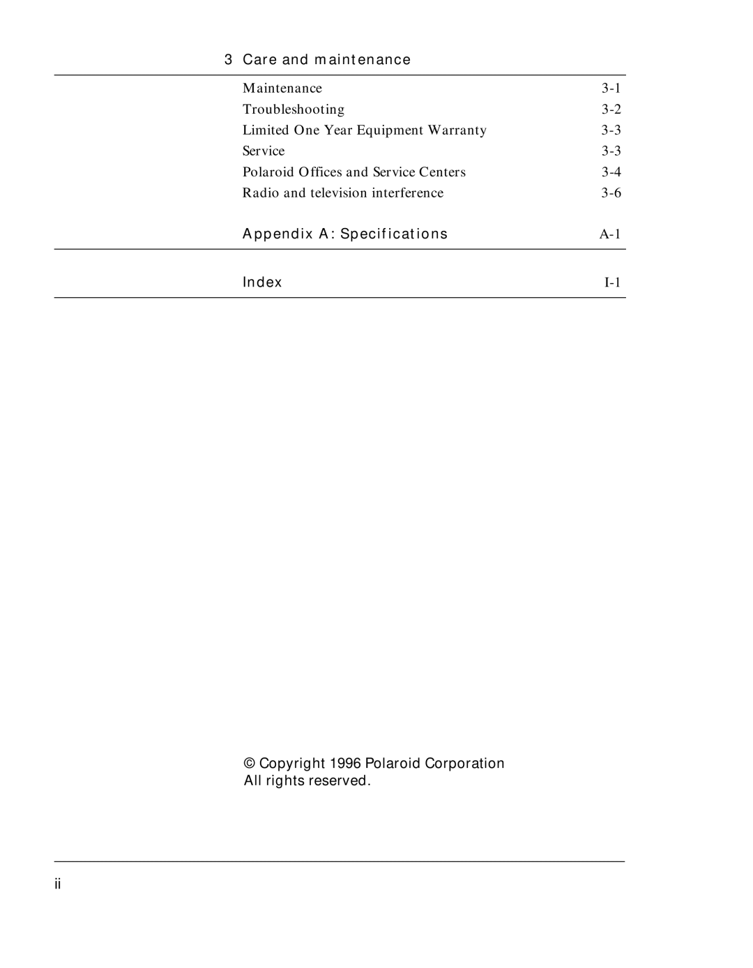 Polaroid SprintScan 45 manual Appendix a Specifications Index 